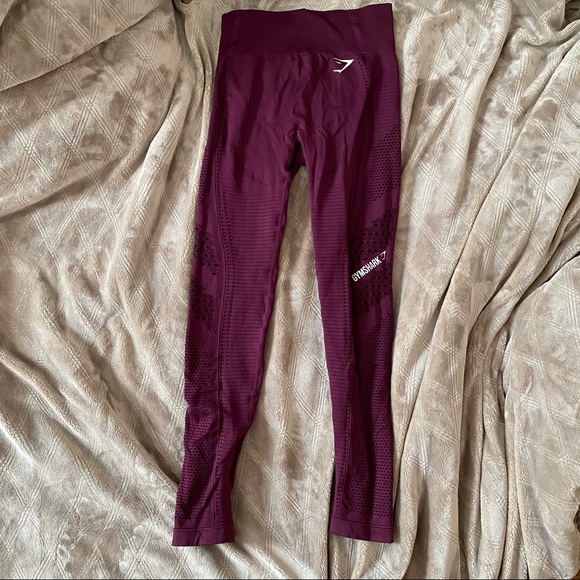 Gymshark Flawless Knit Leggings Ruby Size Small - Picture 2 of 8